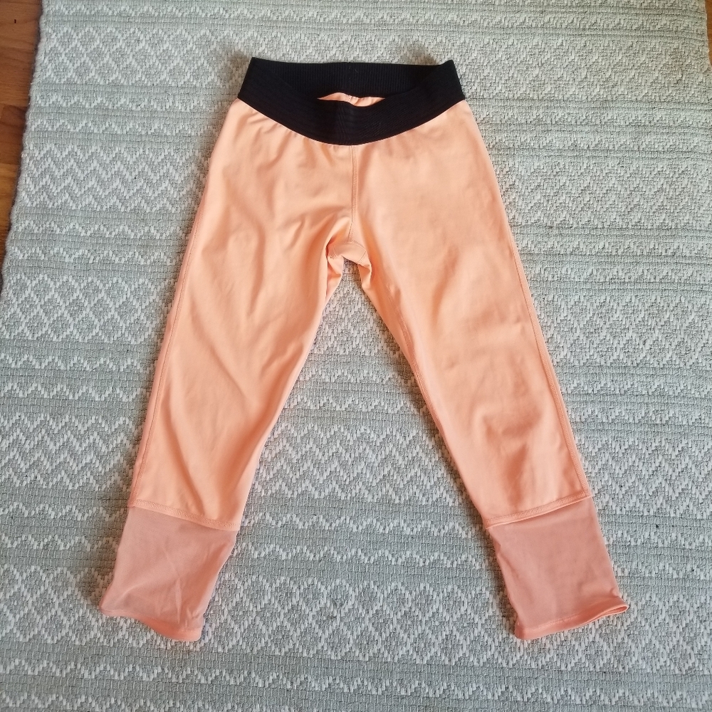 Derek Lam IOC Athleta Peach Leggings with Black Waistband